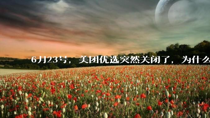 6月23号，美团优选突然关闭了，为什么?
